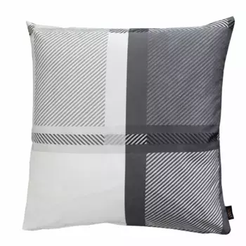 АПЭЛТ декоративная подушка "Налон", чехол на подушку с наполнителем, 1 шт APELT 48х48 см, серый/белый/антрацит