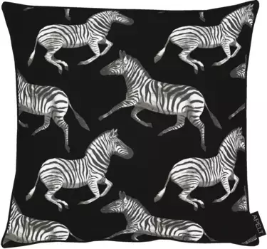 АПЭЛТ декоративная подушка "Самуэль", чехол без наполнения, 1 шт APELT 46х46 см, белый/черный