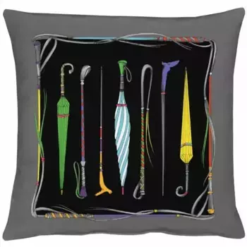 АПЭЛТ декоративная подушка "Зонтик", чехол на подушку с наполнителем, 1 шт APELT 45х45 см, черный