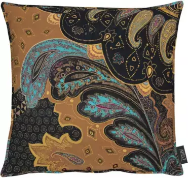 АПЭЛТ декоративная подушка "Зоя", чехол без наполнения, 1 шт APELT 46х46 см, черный/коричневый