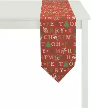 АПЭЛТ дорожка для стола "2500 Winter World, гобелен, Новогоднее украшение, Рождество", (1 шт.) APELT 32х175 см, красный/красочный