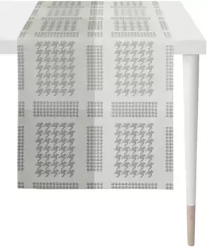 АПЭЛТ дорожка для стола "Алексис, СТИЛЬ ЛОФТ, Жаккард", (1 шт.) APELT 44х140 см, белый/серый/серебристый