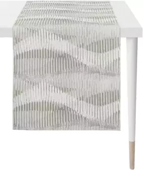 АПЭЛТ дорожка для стола "Феникс, СТИЛЬ ЛОФТ, Жаккард", (1 шт.) APELT 44х140 см, светло-серый/белый/бежевый