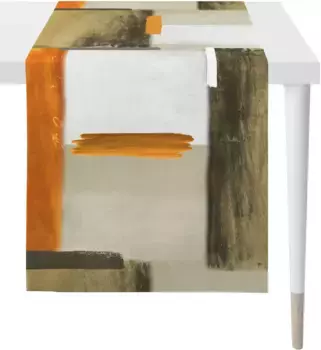 АПЭЛТ дорожка для стола "Фиск, СТИЛЬ ЛОФТ", (1 шт.) APELT 48х140 см, оранжевый/натуральный