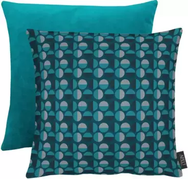 АПЭЛТ Подушка декоративная "Качели", чехол на подушку двусторонний с наполнителем, 1 шт APELT 45х45 см, цвет petrol + gemustert