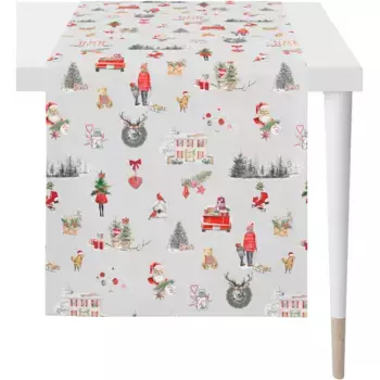 АПЭЛТ скатерть настольная «5821», (1 шт.) Apelt, серый/красный