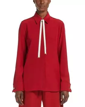 Аполло Шёлковая Рубашка Max Mara, красный