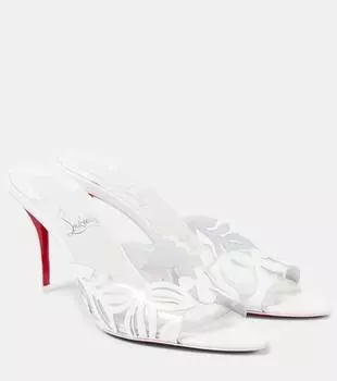 Апострофа 80 мюли из ПВХ и кожи Christian Louboutin, белый