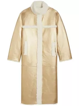 Apparis пальто с мехом и эффектом металлик, золотой