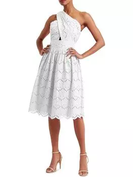 Appelona Женское Платье Миди На Одно Плечо С Вырезом French Connection, цвет linen white