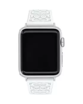 Apple Watch Белый перламутровый силиконовый ремешок, 38/40/41 мм COACH, цвет White