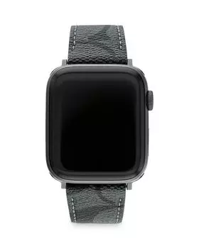 Apple Watch Фирменный холщовый ремешок, 42 мм и 44 мм COACH, черный