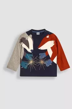 Аппликация и вышитый топ Jojo Maman Bb, синий