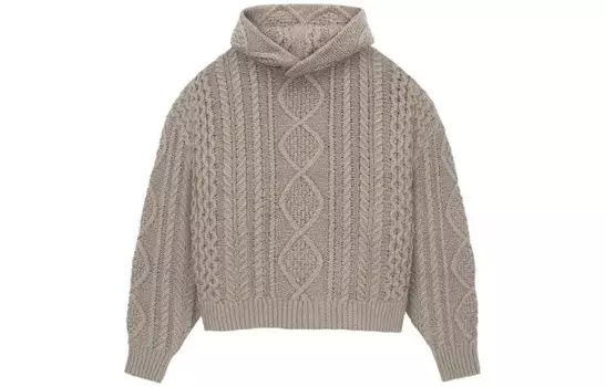 Аппликация логотипа, толстовка с капюшоном из трикотажной пряжи Fear Of God Essentials, цвет Core Heather