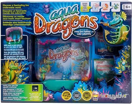 Aqua Dragons, развивающая игрушка 4003, живые драконы, светодиодная лампа