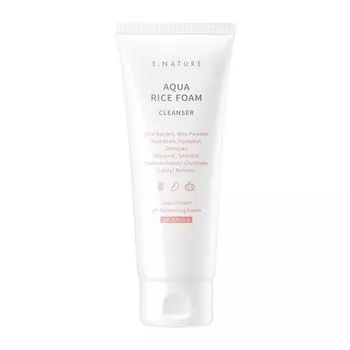 Aqua Rice Foam Cleanser Очищающее средство для лица с экстрактом риса и рисовой пудрой S.Nature