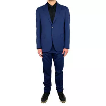 Aquascutum Элегантный мужской костюм-двойка из смесовой шерсти, синий