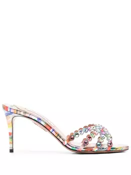 Aquazzura 75 мм Текила мюли, серебристый