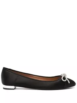 Aquazzura атласные балетки Parisina, черный