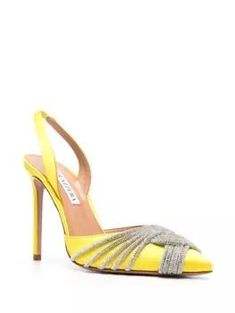 Aquazzura атласные туфли Gatsby 105, желтый