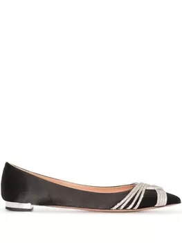 Aquazzura балетки Gatsby с кристаллами, черный