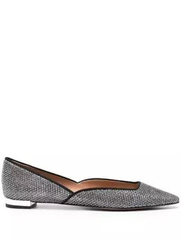 Aquazzura балетки Maia, серебристый