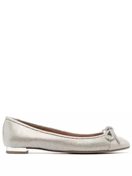 Aquazzura балетки Parisina с бантом, серый