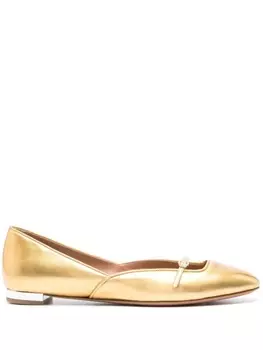 Aquazzura балетки с кристаллами, золотистый