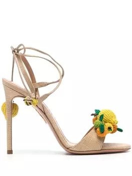 Aquazzura босоножки Citrus Punch 105, нейтральный цвет