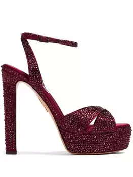 Aquazzura босоножки Divine Plateau 130, красный