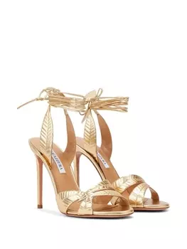 Aquazzura босоножки Leaf 105, золотистый