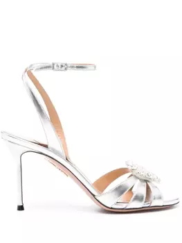 Aquazzura босоножки Love Me 85, серебристый