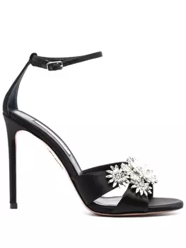 Aquazzura босоножки Margarita 110 с кристаллами, черный