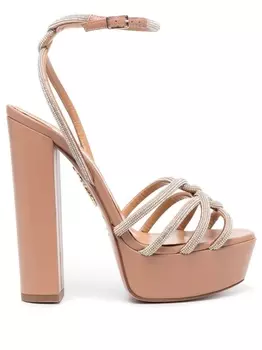 Aquazzura босоножки Moondust Plateau 140, розовый