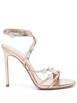 Aquazzura босоножки на каблуке, металлик
