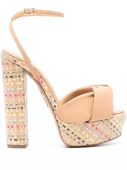Aquazzura босоножки на каблуке, нейтральный цвет