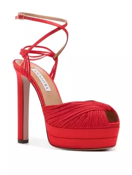 Aquazzura босоножки с драпировкой, красный