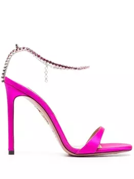 Aquazzura босоножки с кристаллами, розовый