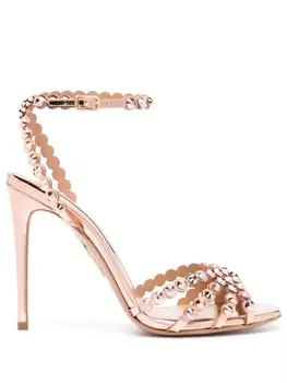 Aquazzura босоножки Tequila 110 с кристаллами, розовый
