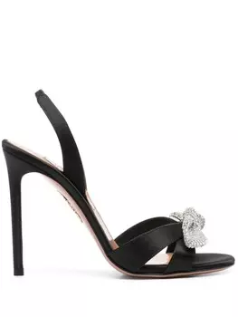 Aquazzura босоножки Very Bow Tie 105, черный