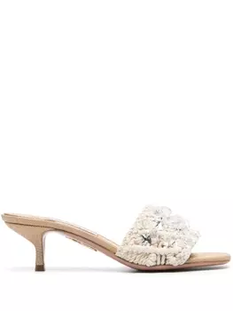 Aquazzura мюли Crystal Cote 50, нейтральный цвет