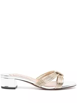 Aquazzura мюли Film 30, серебристый