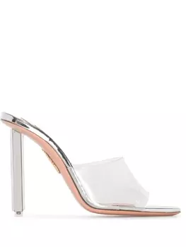 Aquazzura мюли Mirror 125, серебристый
