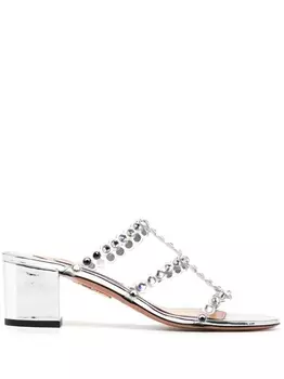 Aquazzura мюли Tequila Plexi, серебристый