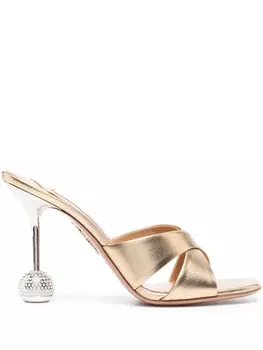 Aquazzura мюли Yes Darling 95, золотистый