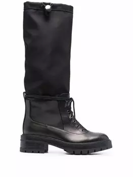 Aquazzura сапоги со шнуровкой, черный