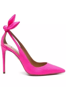 Aquazzura туфли Bow Tie 105 с заостренным носком, розовый