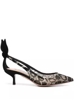 Aquazzura туфли Bow Tie 50, черный