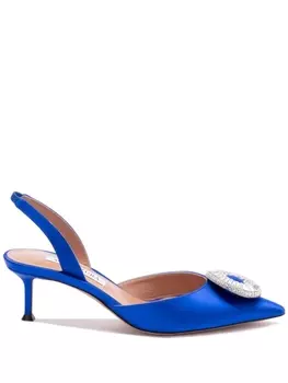 Aquazzura туфли Crystal Hoop Sling 50, синий