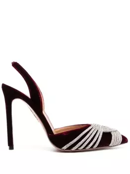 Aquazzura туфли Gatsby 105 с кристаллами, красный